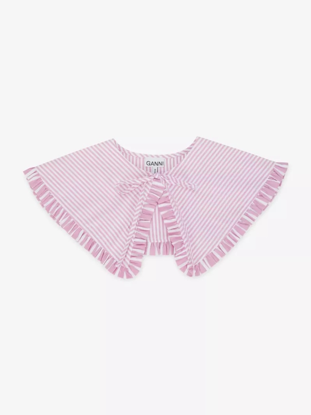 Ganni Pink and Cream Striped Detachable Collar